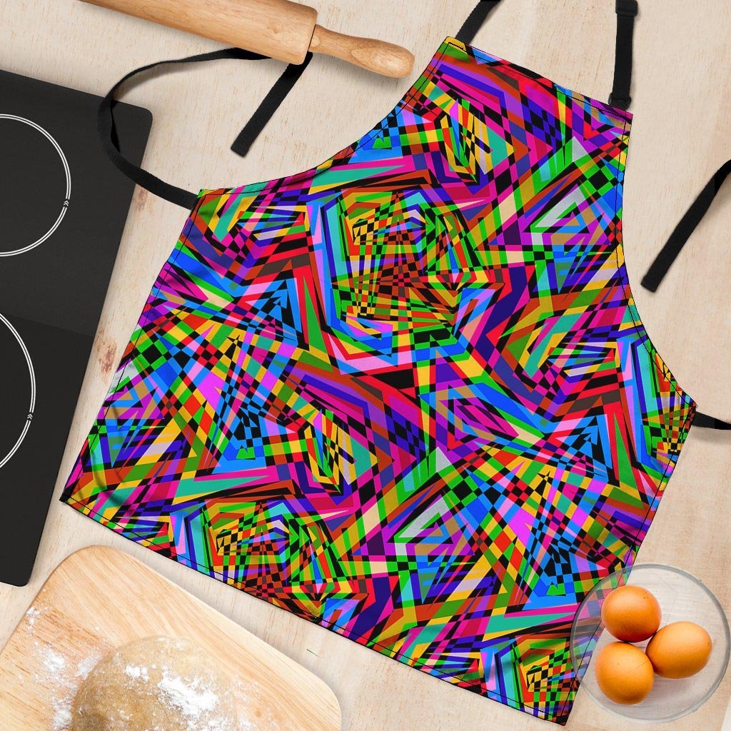 Psychedelic Geometric Multicolor Women's Apron-grizzshop