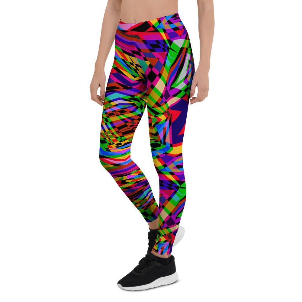 Psychedelic Geometric Multicolor Women's Leggings-grizzshop