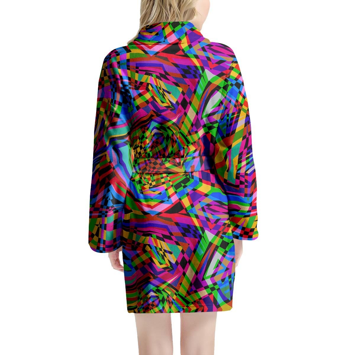 Psychedelic Geometric Multicolor Women's Robe-grizzshop