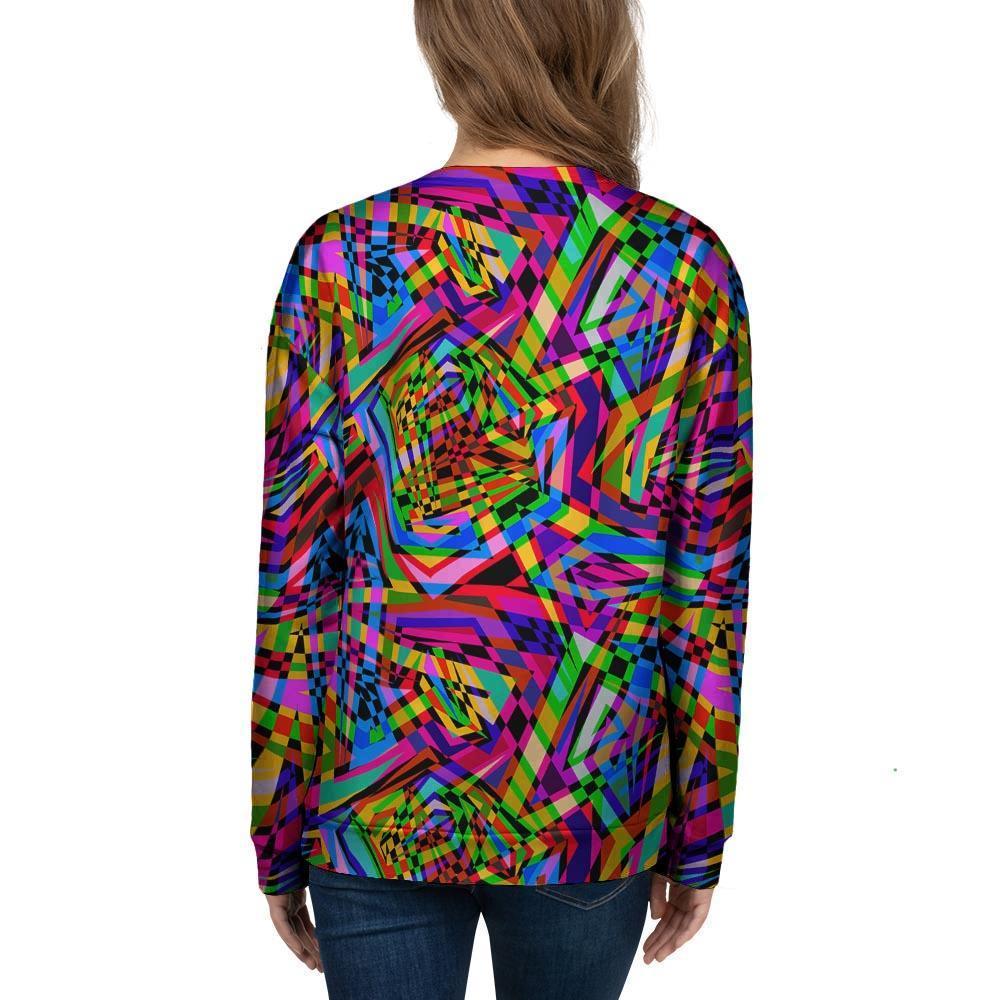 Psychedelic Geometric Multicolor Women's Sweatshirt-grizzshop