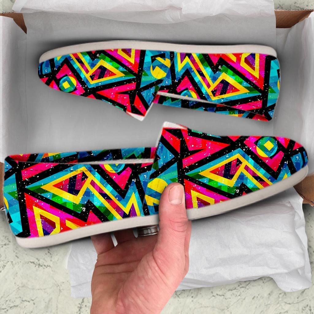 Psychedelic Geometric Print Canvas Shoes-grizzshop