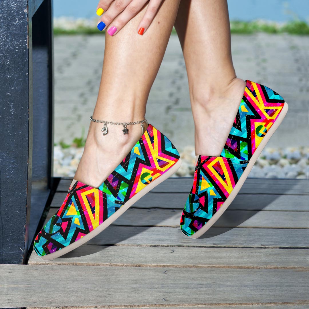Psychedelic Geometric Print Canvas Shoes-grizzshop