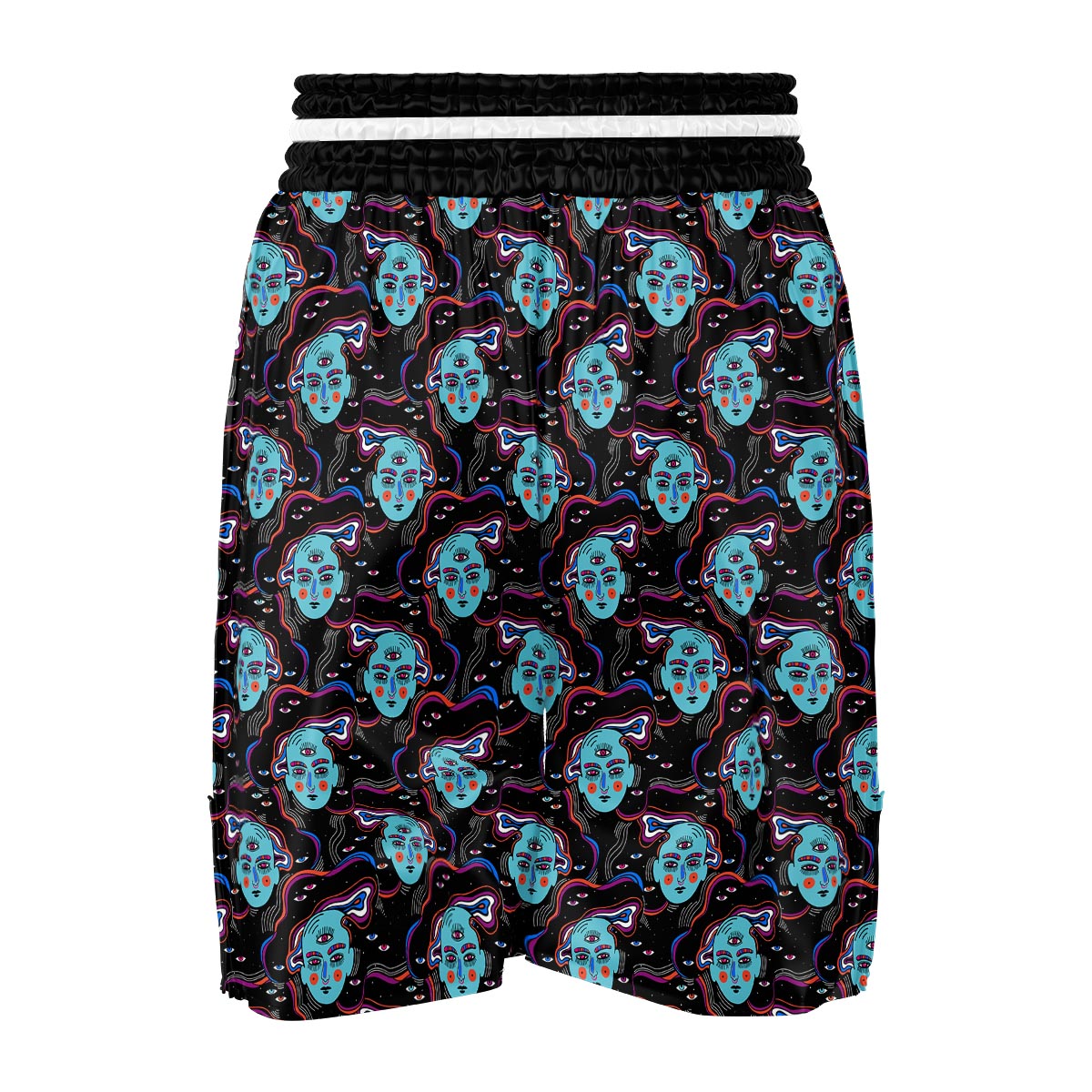 Psychedelic Hippie Retro Print Pattern Boxing Shorts-grizzshop