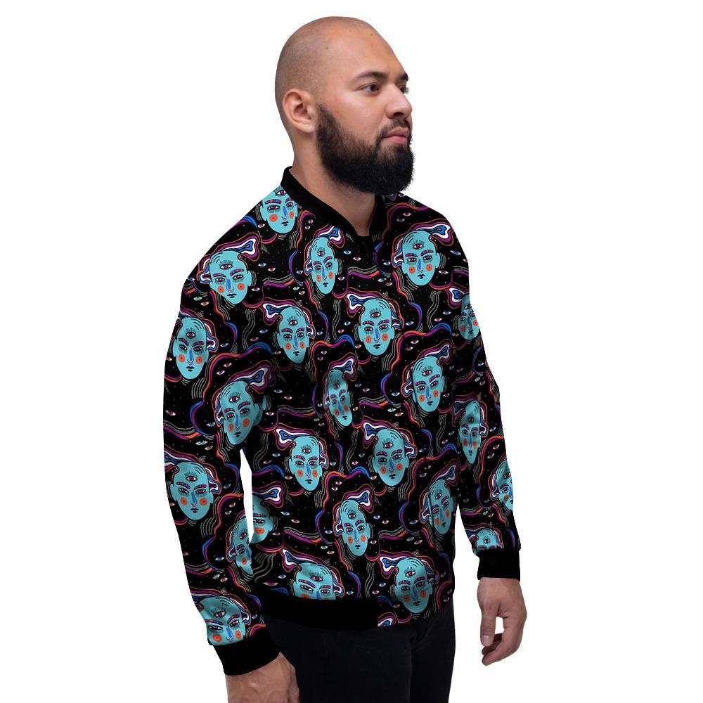 Psychedelic Hippie Retro Print Pattern Men's Bomber Jacket-grizzshop
