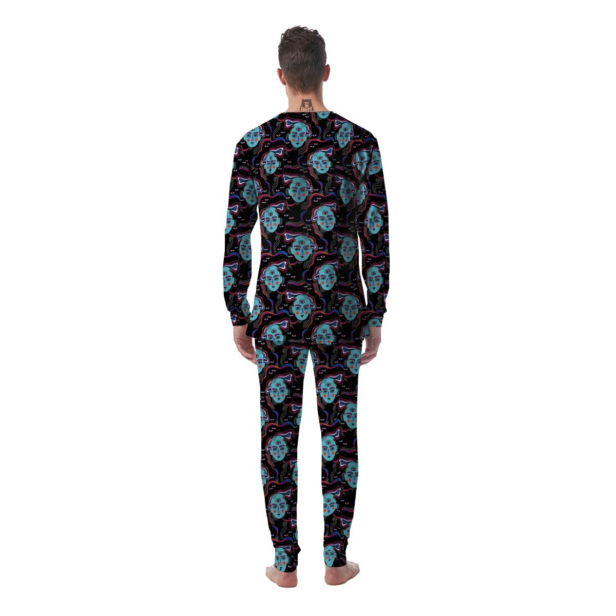 Psychedelic Hippie Retro Print Pattern Men's Pajamas-grizzshop
