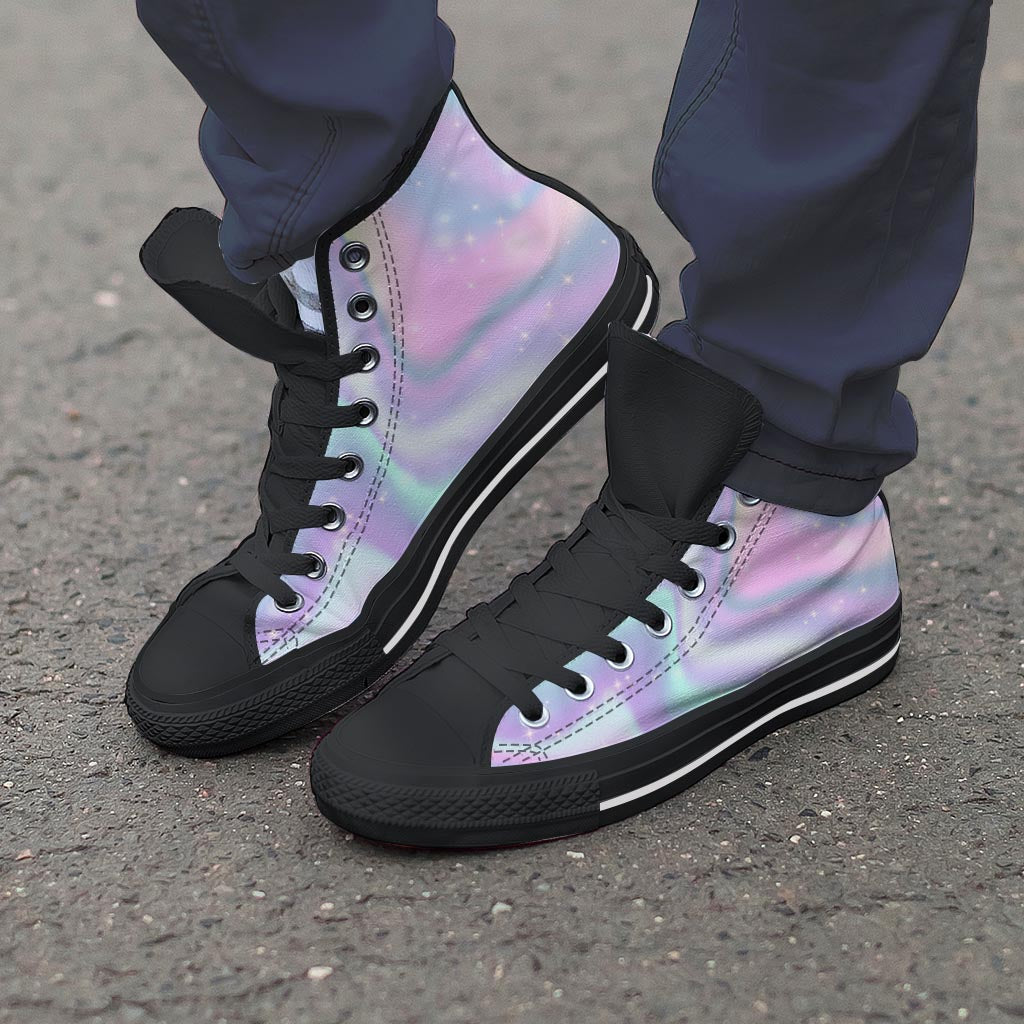Psychedelic Holographic Men's High Top Shoes-grizzshop