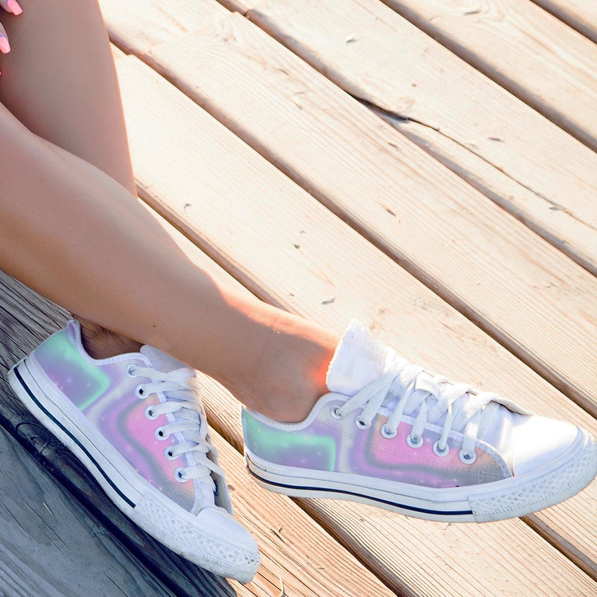 Psychedelic Holographic Men's Low Top Shoes-grizzshop