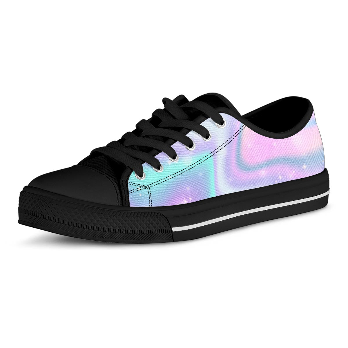 Psychedelic Holographic Men's Low Top Shoes-grizzshop
