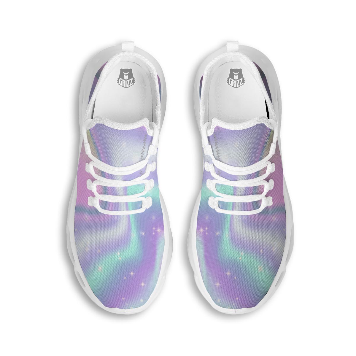 Psychedelic Holographic White Running Shoes-grizzshop