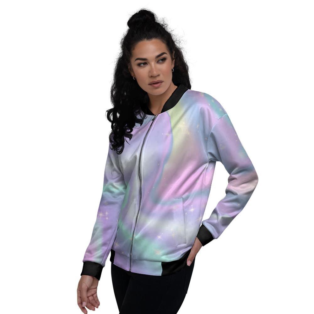 Psychedelic Holographic Women's Bomber Jacket-grizzshop