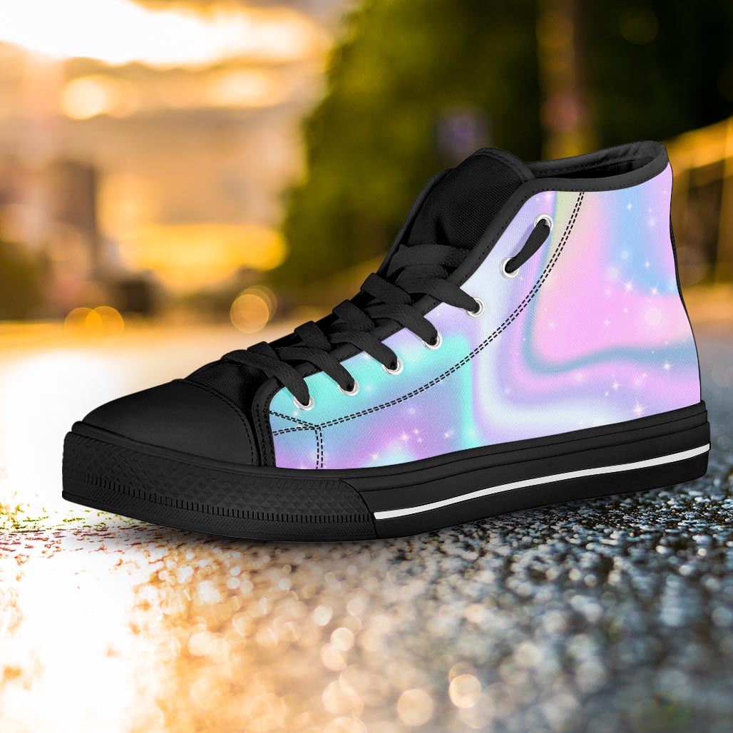 Psychedelic Holographic Women's High Top Shoes-grizzshop