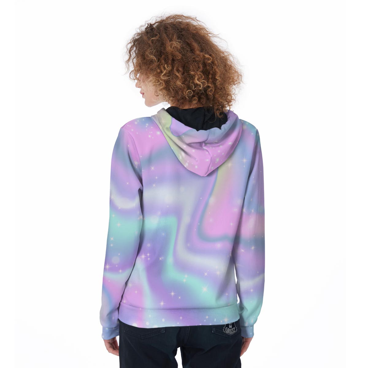 Psychedelic Holographic Women's Zip Up Hoodie-grizzshop