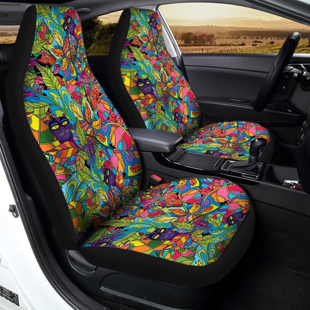 Psychedelic Jungle Forest Floral Car Seat Covers-grizzshop