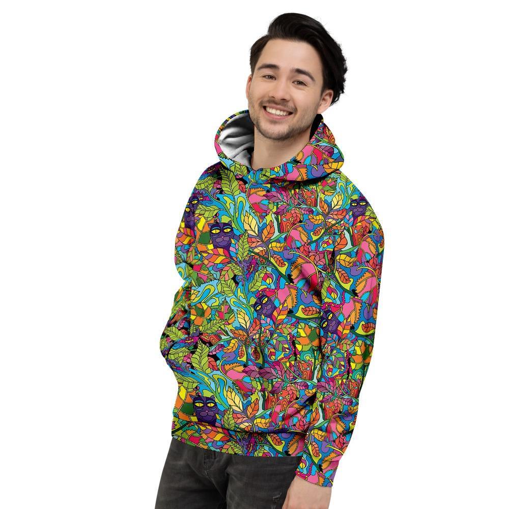 Psychedelic Jungle Forest Floral Men's Hoodie-grizzshop