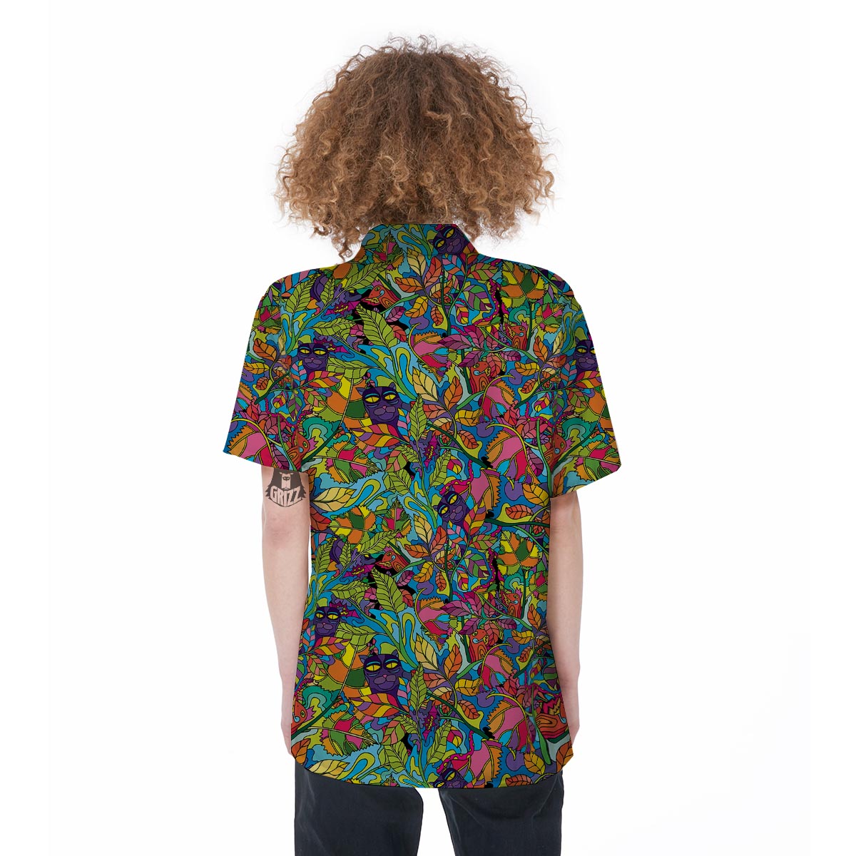 Psychedelic Jungle Forest Floral Women's Short Sleeve Shirts-grizzshop