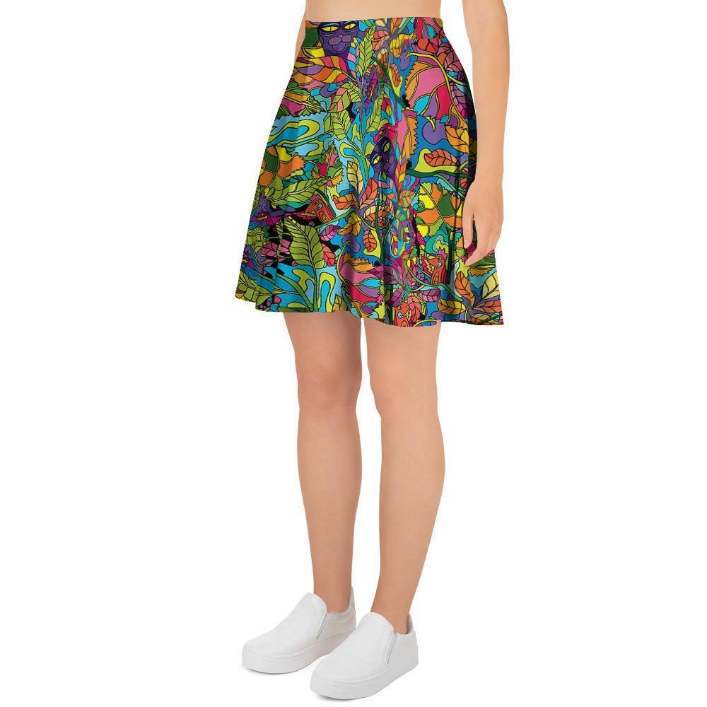 Psychedelic Jungle Forest Floral Women's Skirt-grizzshop