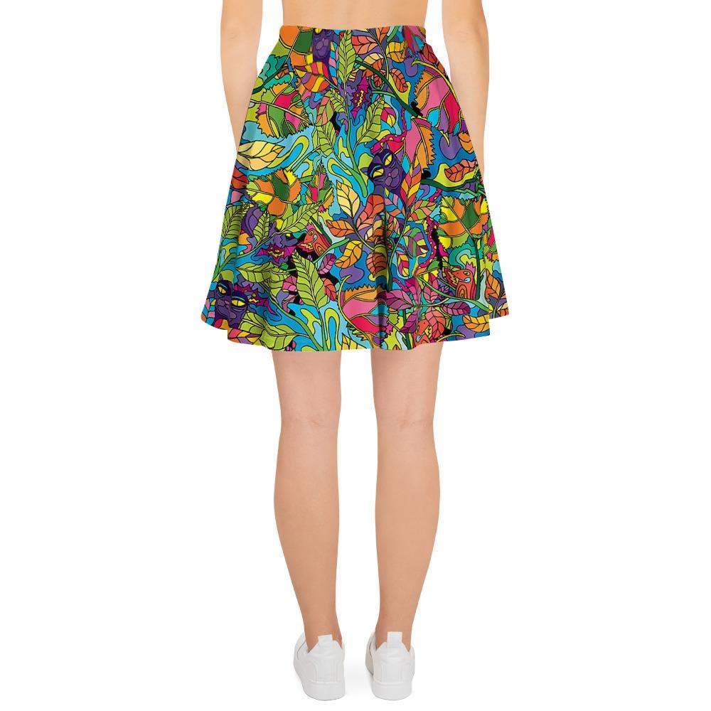 Psychedelic Jungle Forest Floral Women's Skirt-grizzshop
