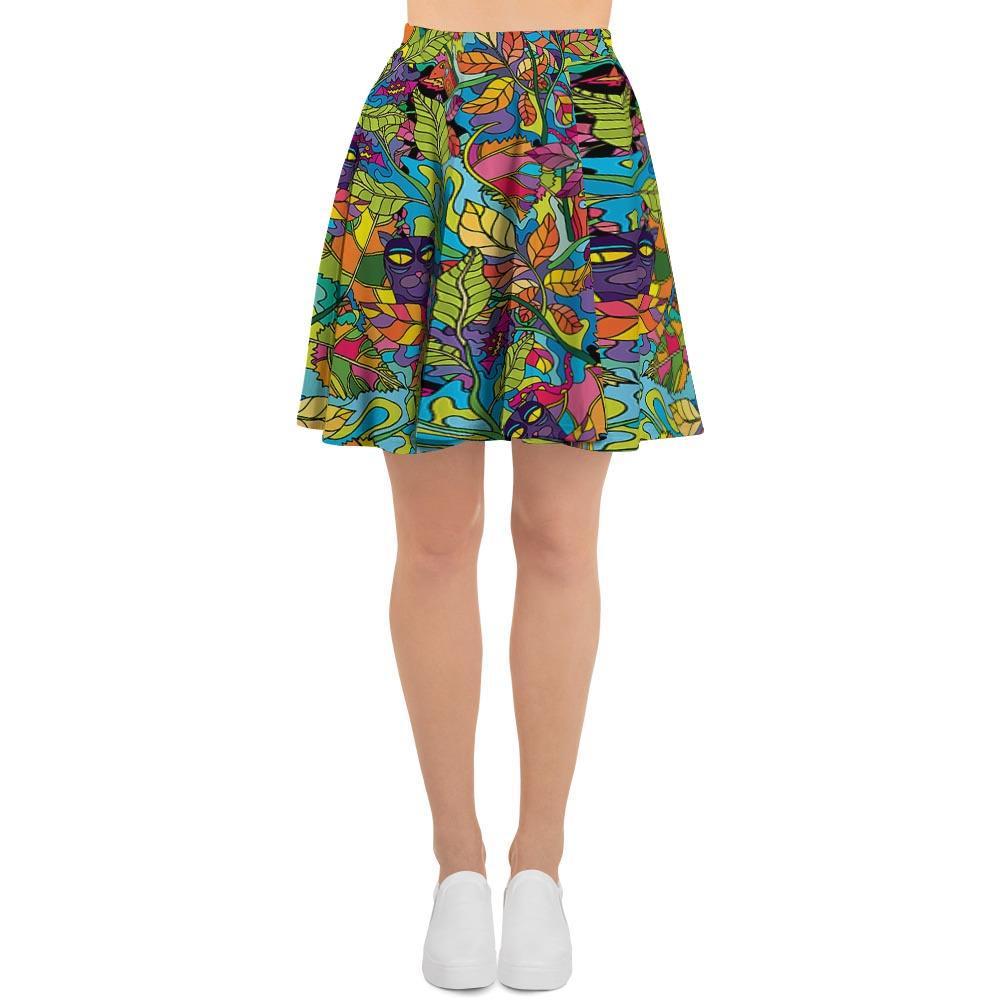 Psychedelic Jungle Forest Floral Women's Skirt-grizzshop