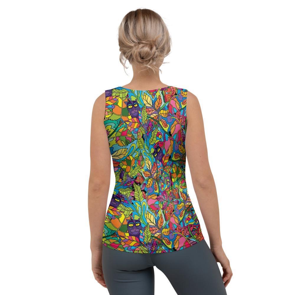 Psychedelic Jungle Forest Floral Women's Tank Top-grizzshop