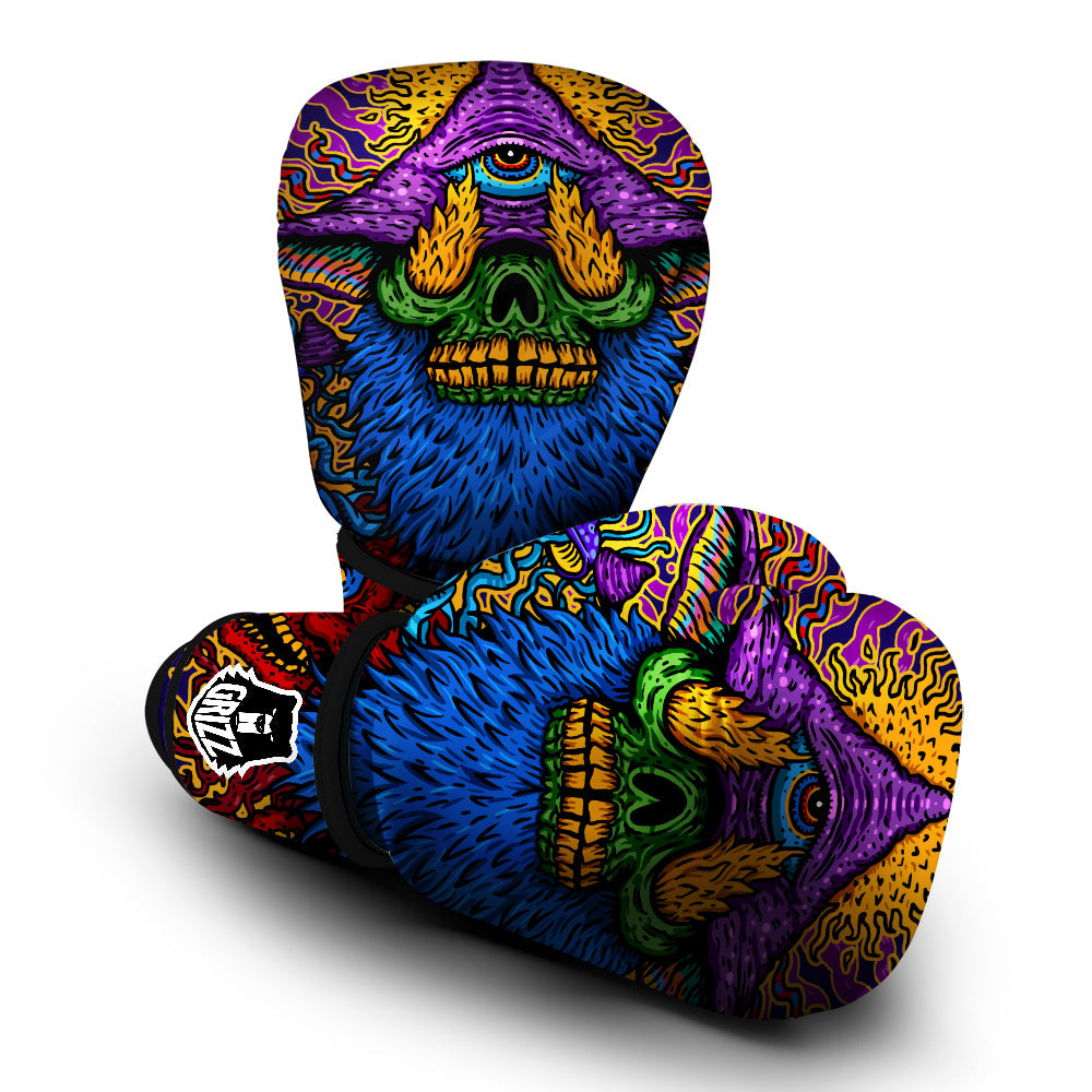 Psychedelic Magic Mushroom Print Boxing Gloves-grizzshop