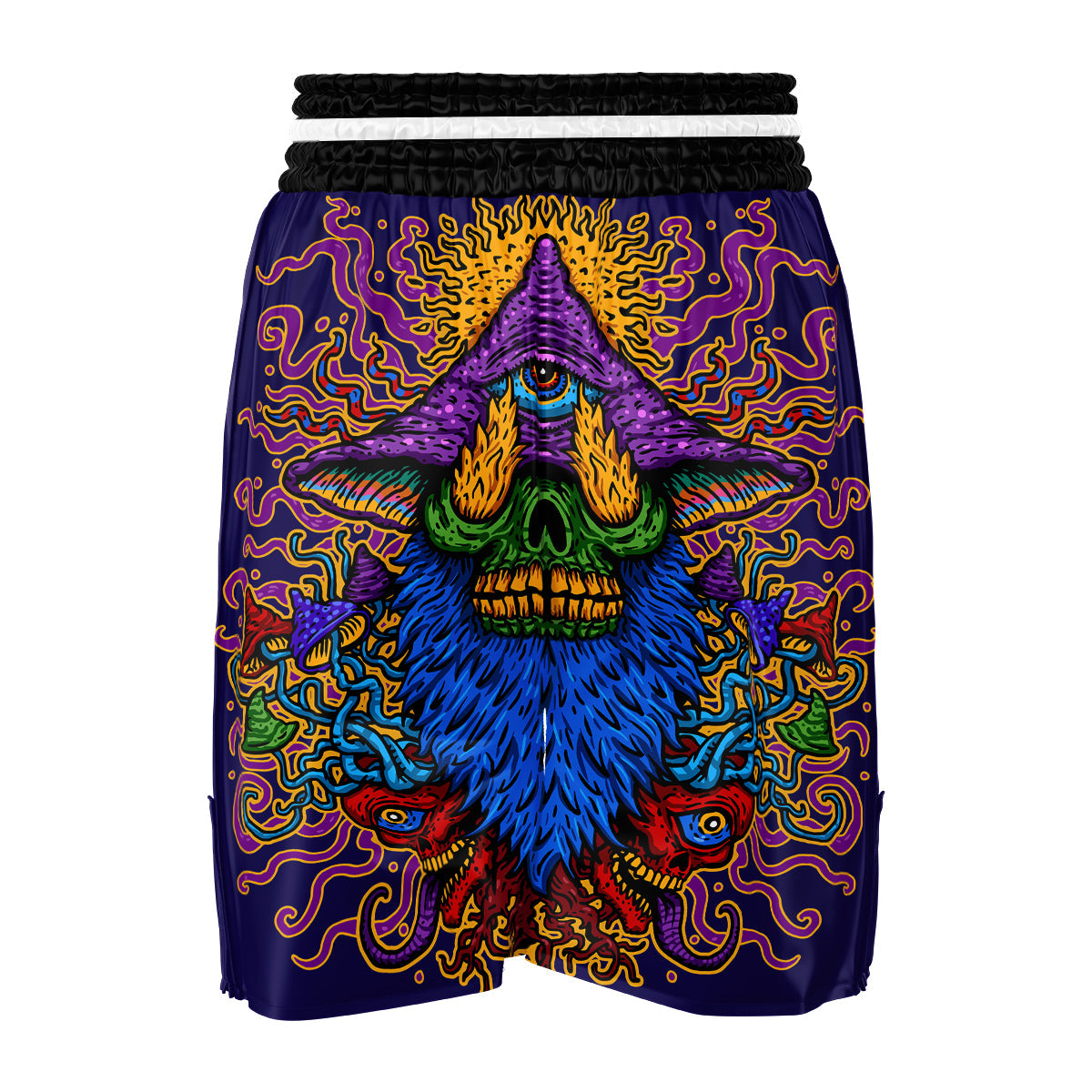 Psychedelic Magic Mushroom Print Boxing Shorts-grizzshop