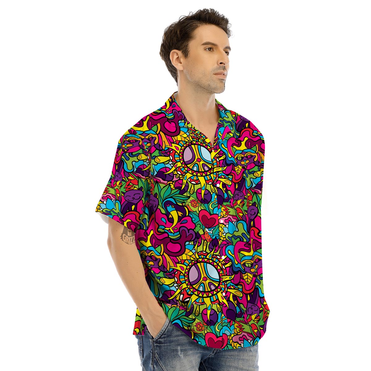 Psychedelic Men’s Hawaiian Shirt-grizzshop