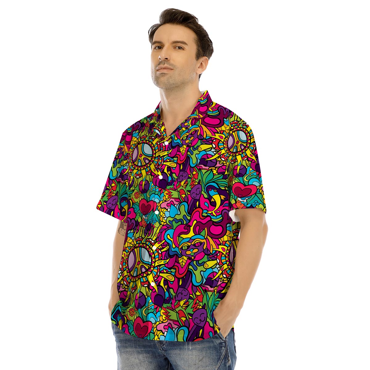 Psychedelic Men’s Hawaiian Shirt-grizzshop