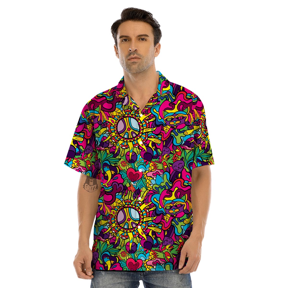 Psychedelic Men’s Hawaiian Shirt-grizzshop