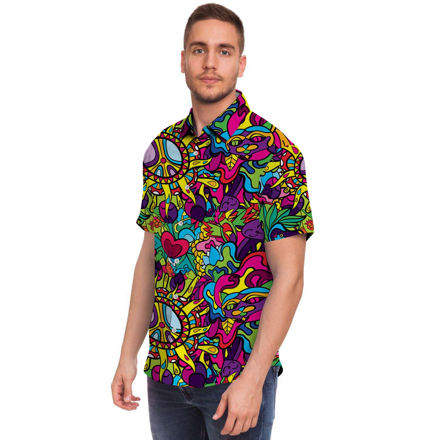 Psychedelic Men's Short Sleeve Shirt-grizzshop