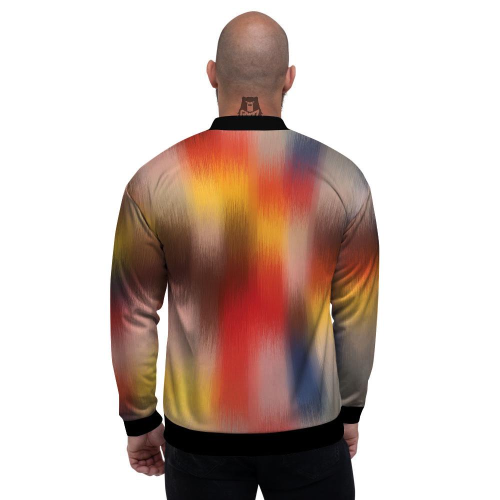 Psychedelic Multicolor Print Men's Bomber Jacket-grizzshop