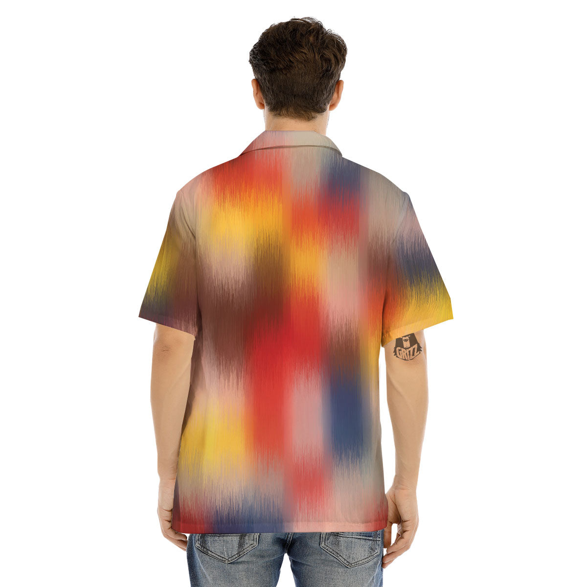 Psychedelic Multicolor Print Men's Hawaiian Shirt-grizzshop