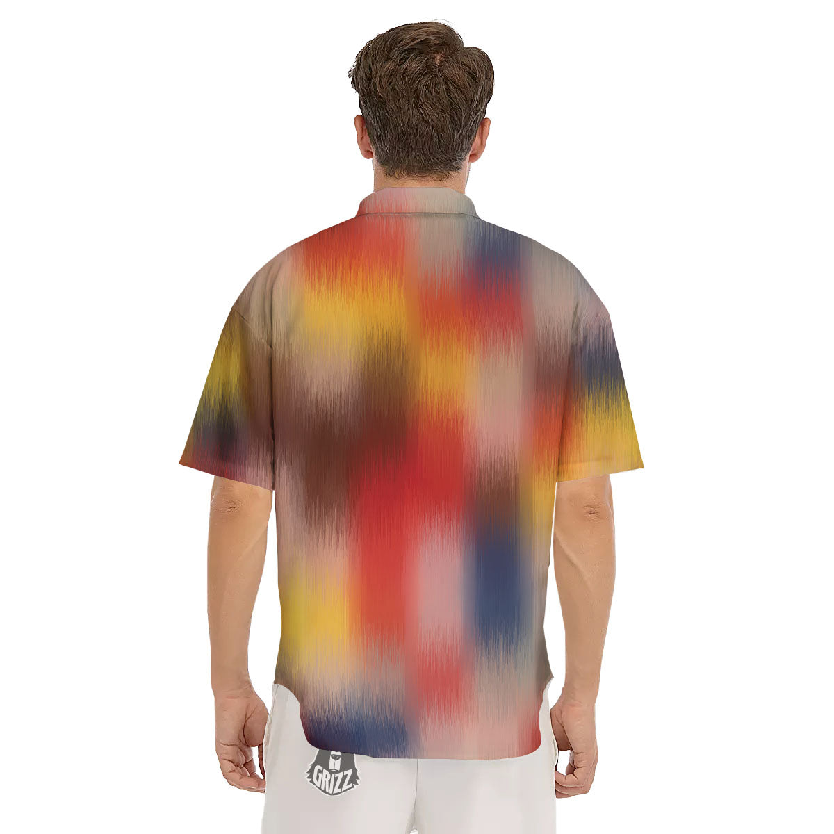 Psychedelic Multicolor Print Men's Short Sleeve Shirts-grizzshop