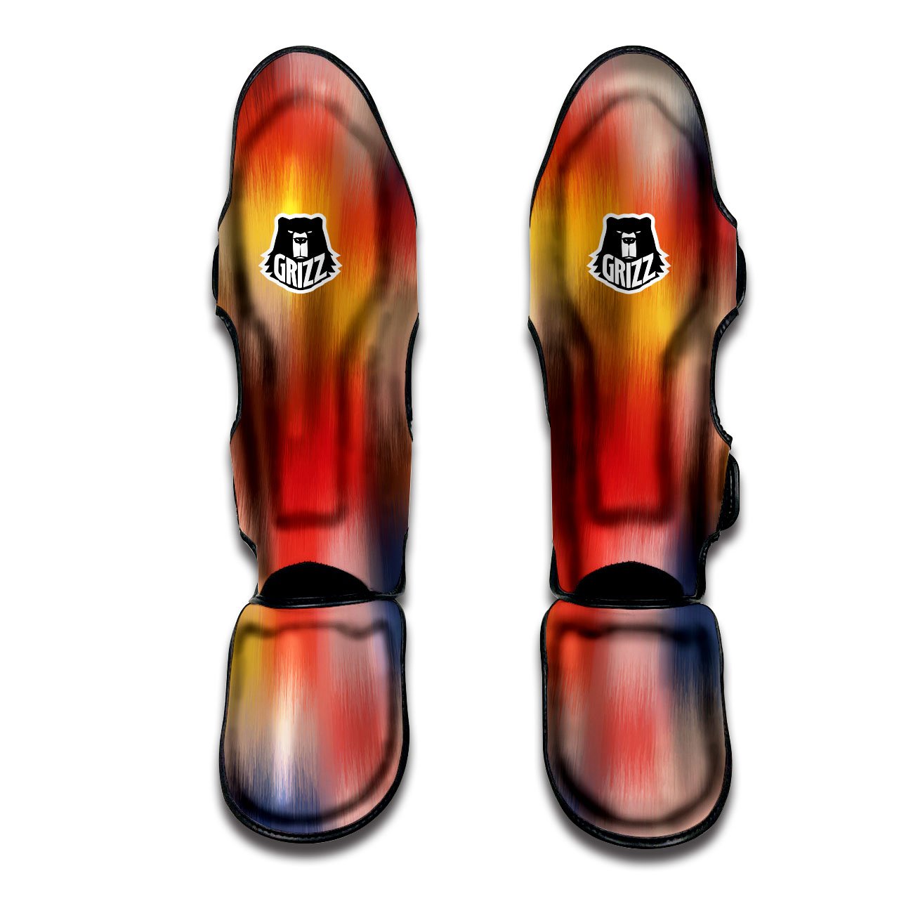 Psychedelic Multicolor Print Muay Thai Shin Guards-grizzshop