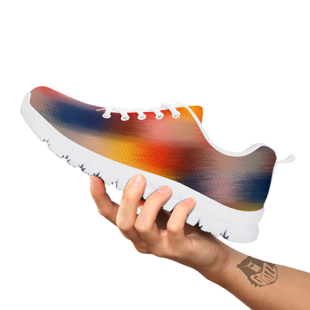 Psychedelic Multicolor Print White Sneaker-grizzshop