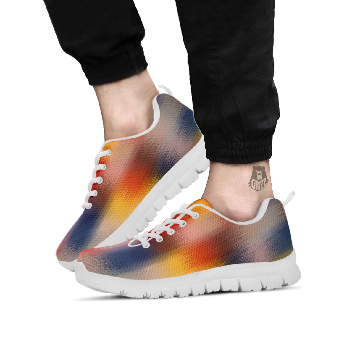 Psychedelic Multicolor Print White Sneaker-grizzshop