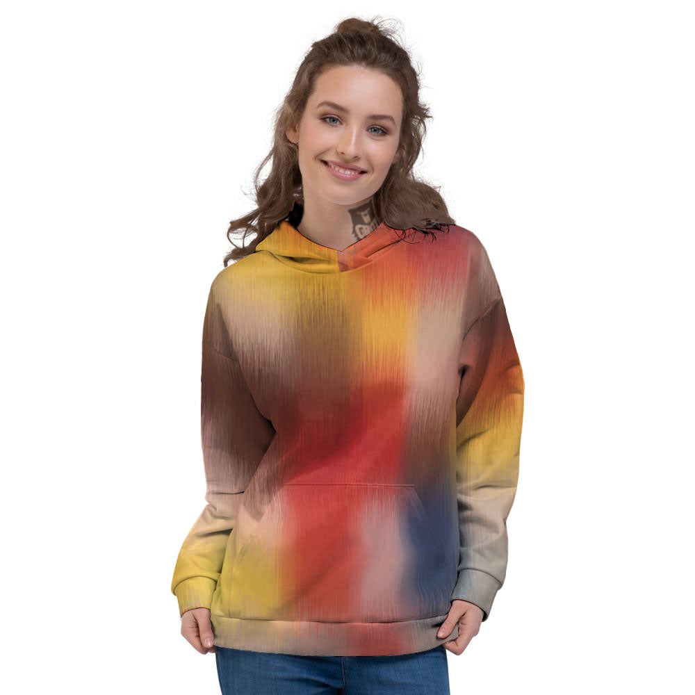 Psychedelic Multicolor Print Women's Hoodie-grizzshop
