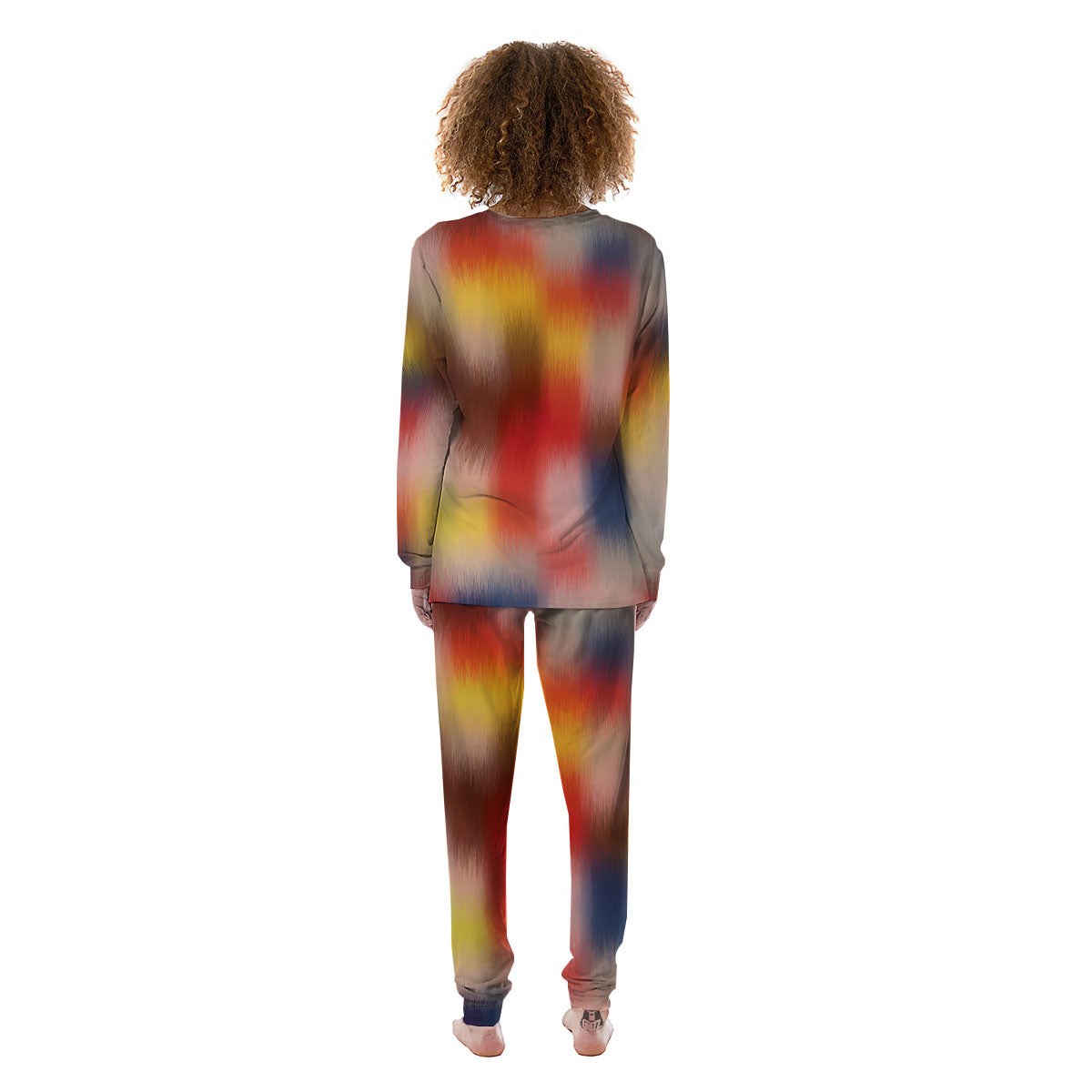 Psychedelic Multicolor Print Women's Pajamas-grizzshop