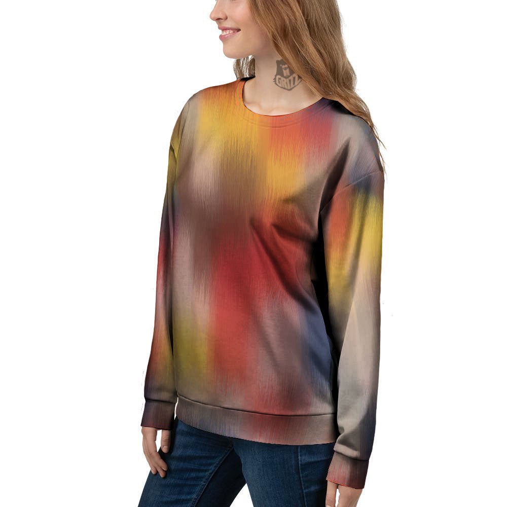 Psychedelic Multicolor Print Women's Sweatshirt-grizzshop