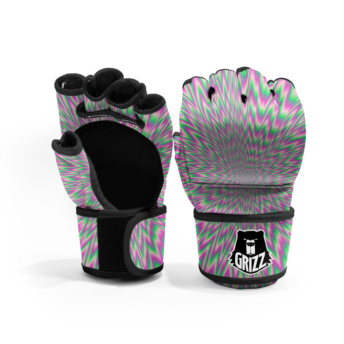 Psychedelic Optical Illusion Twinkle MMA Gloves-grizzshop