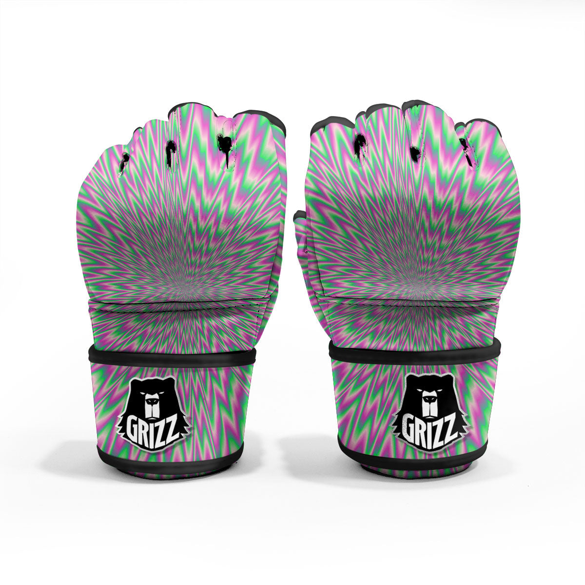 Psychedelic Optical Illusion Twinkle MMA Gloves-grizzshop