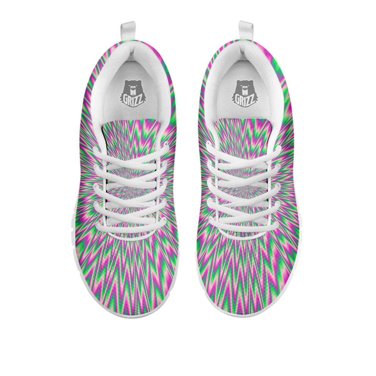 Psychedelic Optical Illusion Twinkle White Sneaker-grizzshop