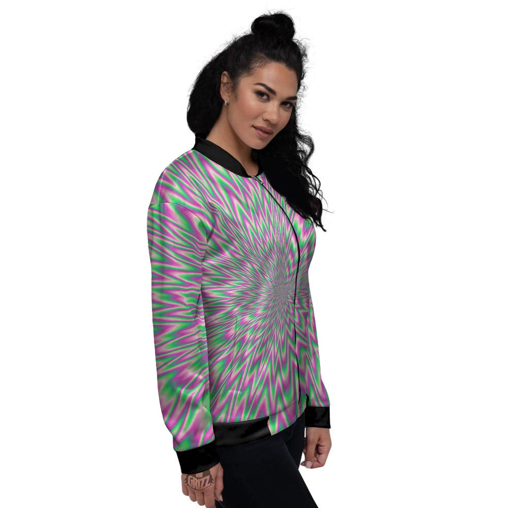 Psychedelic Optical Illusion Twinkle Women's Bomber Jacket-grizzshop