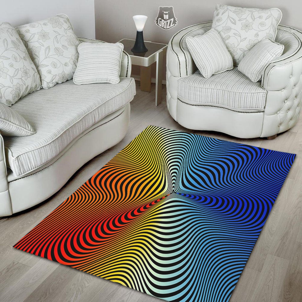 Psychedelic Optical Vibrant Illusion Floor Mat-grizzshop
