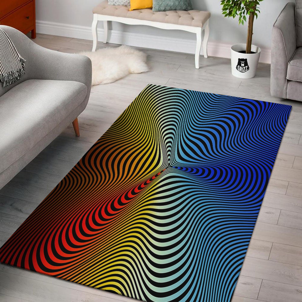 Psychedelic Optical Vibrant Illusion Floor Mat-grizzshop