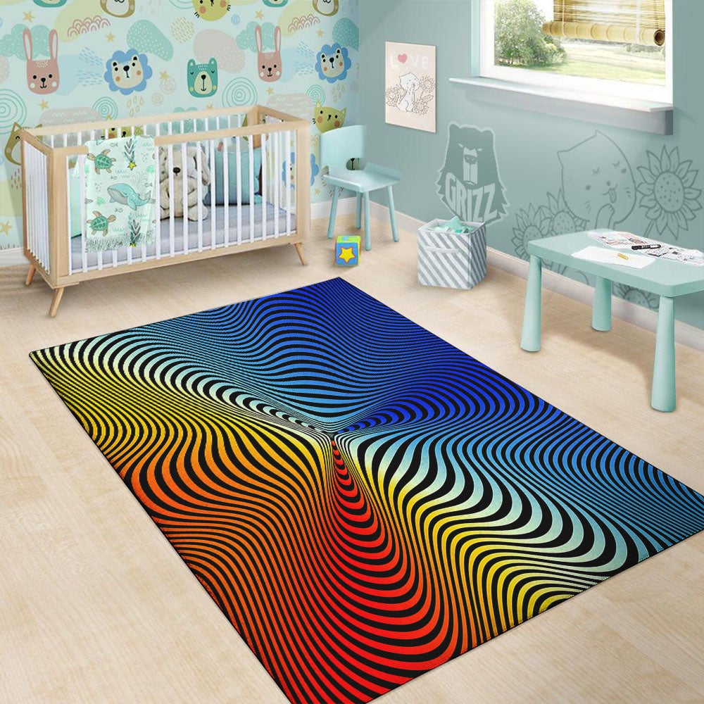 Psychedelic Optical Vibrant Illusion Floor Mat-grizzshop