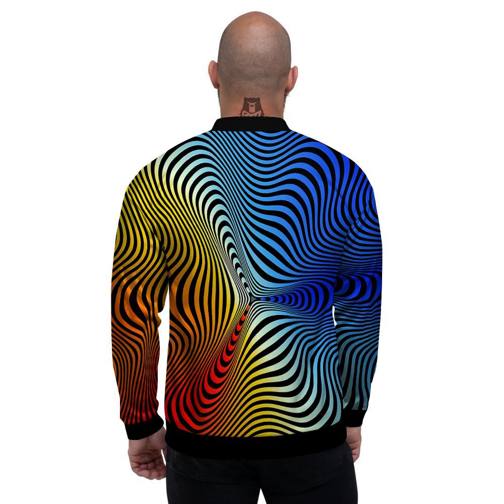 Psychedelic Optical Vibrant Illusion Men's Bomber Jacket-grizzshop