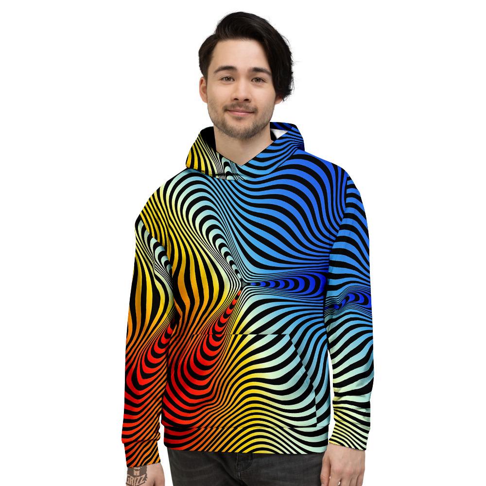 Psychedelic Optical Vibrant Illusion Men's Hoodie-grizzshop