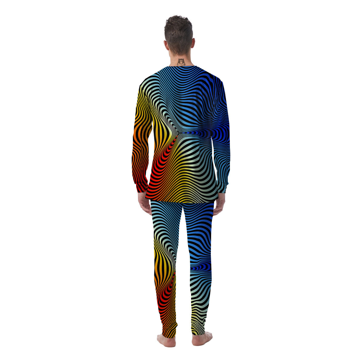 Psychedelic Optical Vibrant Illusion Men's Pajamas-grizzshop