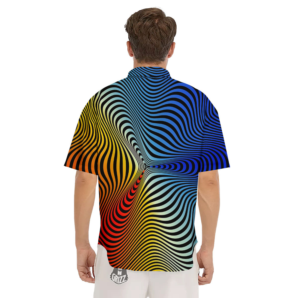 Psychedelic Optical Vibrant Illusion Men's Short Sleeve Shirts-grizzshop