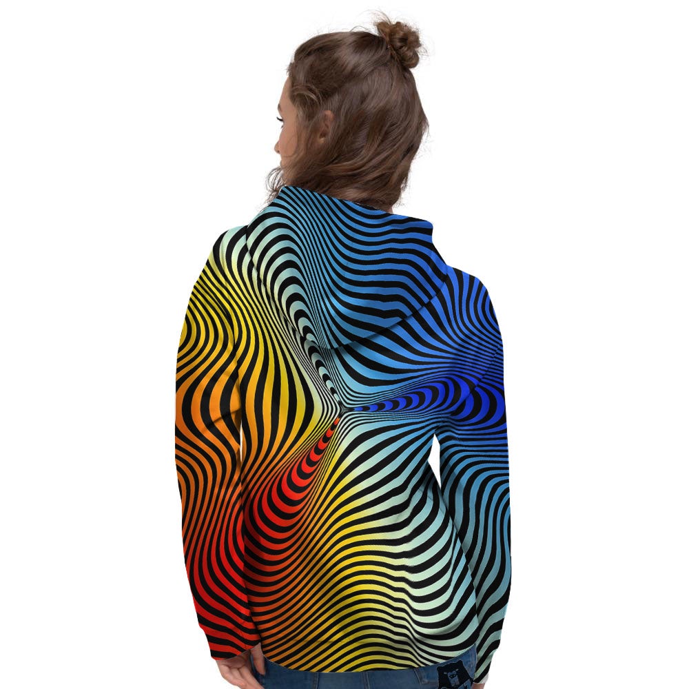 Psychedelic Optical Vibrant Illusion Women's Hoodie-grizzshop